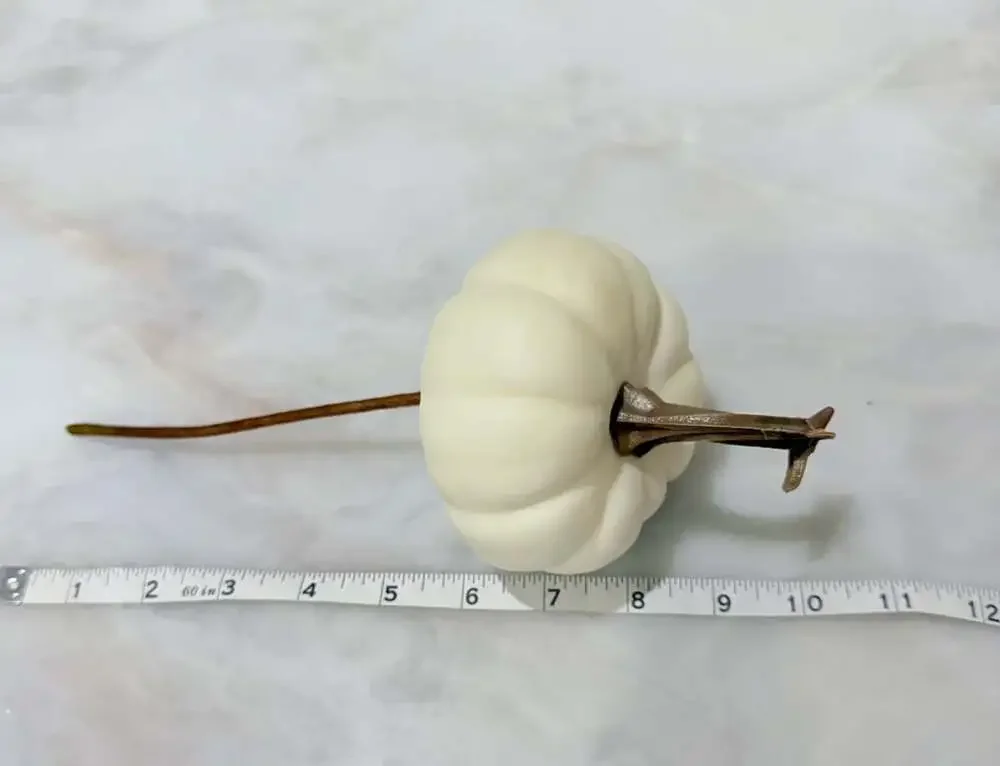 Faux Pumpkin Stem Pick White Fall Decor